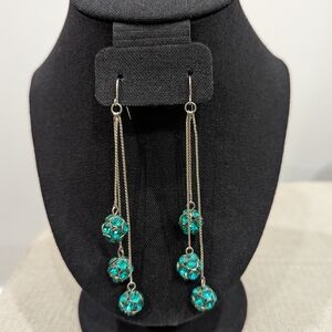 Elegant Silver and Blue Dangle Earrings